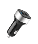 24W 4.8A Dual USB Travel Car Charger  CC340 Silver